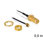 Delock SMA -> MHF/U.FL M/F antenna kábel 0.5m U.FL-LP-088 fekete