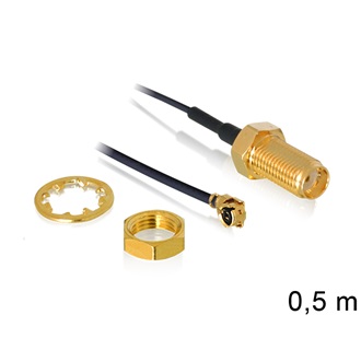 Delock SMA -> MHF/U.FL M/F antenna kábel 0.5m U.FL-LP-088 fekete