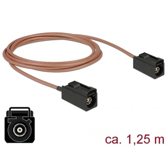 Delock FAKRA A -> FAKRA A F/F antenna kábel 1.25m réz RG-316