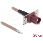 Delock Antenna kábel FAKRA D anya   nyílt kábelek RG-316 20 cm 2 előrelyukasztott nyílással