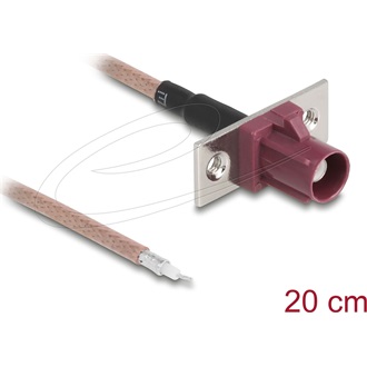 Delock Antenna kábel FAKRA D anya   nyílt kábelek RG-316 20 cm 2 előrelyukasztott nyílással