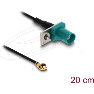 Delock Antenna kábel FAKRA Z apa - MHF  I apa 1,13 - 20 cm 2 előrelyukasztott nyílással