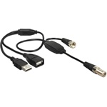 Delock F M/F antenna kábel 0.22m phantom power 5V fekete