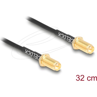 Delock Antenna kábel RP-SMA anya válaszfali csatlakozóval apa RP-SMA anya válaszfali csatlakozóval RG-174 32 cm