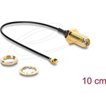 Delock Antenna kábel SMA anya válaszfali csatlakozóval apa I-PEX Inc., MHF  I -dugó 1.13 10 cm menethossz 10 mm