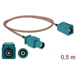 Delock FAKRA Z -> FAKRA Z M/F antenna kábel 0.5m réz RG-316