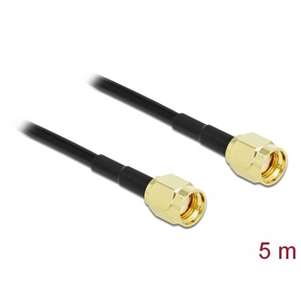 Delock RP-SMA -> RP-SMA M/M antenna kábel 5m fekete LMR/CFD100