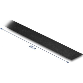 Delock Anyag szalag 25 m x 25 mm szakíthatatlan öntapadós fekete