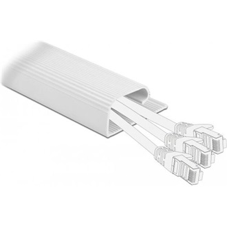 Delock Asztalalatti kábelcsatorna 57 x 25 mm foglalatú és 400 mm hosszú, 2 db. fehér