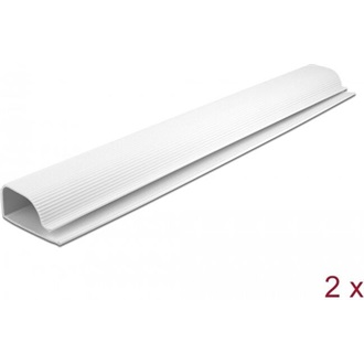 Delock Asztalalatti kábelcsatorna 63 x 28 mm foglalatú és 400 mm hosszú, 2 db. fehér