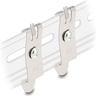 Delock Asztali patch panel tartó DIN sínhez M4 rögzítő csavarokkal 2 db.