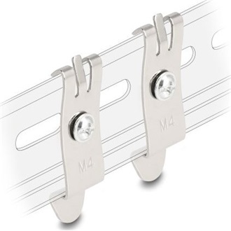 Delock Asztali patch panel tartó DIN sínhez M4 rögzítő csavarokkal 2 db.