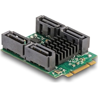 Delock Átalakító, M.2 aljzat B+M nyílással, csatlakozódugó 4 x SATA csatlakozódugó RAID-dal és HyperDuo