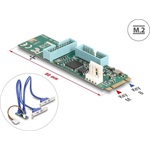 Delock Átalakító, M.2 aljzat B+M nyílással, csatlakozódugó - 4 x USB 5 Gbps A-típusú hüvely 50 cm hosszú kábellel