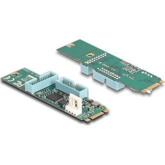 Delock Átalakító, M.2 aljzat B+M nyílással, csatlakozódugó - 4 x USB 5 Gbps A-típusú hüvely 50 cm hosszú kábellel