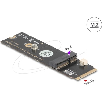 Delock Átalakító M.2 kulcs M apa - M.2 kulcs E csatlakoztató USB és PCIe modulhoz