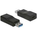 Delock USB-A 3.2 Gen1 -> USB-C M/F adapter fekete