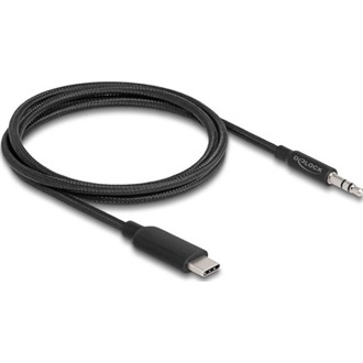 Delock USB-C -> Jack stereo 3,5mm (3pin) M/M audio kábel 1m fekete