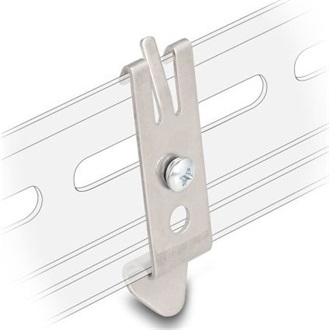 Delock Beépítési tartó 35 mm-es DIN sínhez 2 rögzítő lyukkal és T3 önmetsző rögzítő csavarral