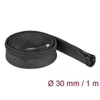 Delock Befont karmantyú zipzáras szorítóval 1 m x 30 mm-es fekete