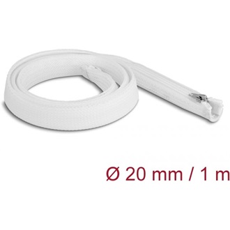 Delock Befont karmantyú zipzáras szorítóval hőállóság egészen 1 m x 20 mm-es fehér