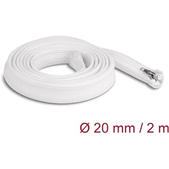 Delock Befont karmantyú zipzáras szorítóval hőállóság egészen 2 m x 20 mm-es fehér