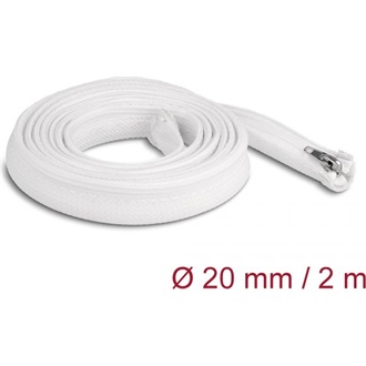 Delock Befont karmantyú zipzáras szorítóval hőállóság egészen 2 m x 20 mm-es fehér