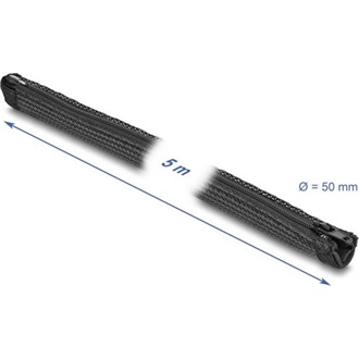 Delock Befont karmantyú zipzáras szorítóval hőállóság egészen 5 m x 50 mm-es fekete