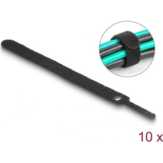 Delock Befűzős kábelkötegelő hossza 150 mm fekete 12 mm, 10 db.