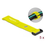 Delock Befűzős kábelkötegelő tépőzárral és szorító karikával hossza 190 mm, szélessége 25 mm, 5 db.