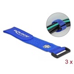 Delock Befűzős kábelkötegelő tépőzárral és szorító karikával hossza 280 mm, szélessége 38 mm, 3 db.