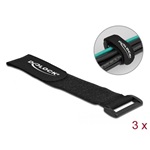 Delock Befűzős kábelkötegelő tépőzárral hossza 280 mm, szélessége 38 mm, 3 db. Fekete