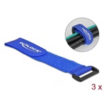 Delock Befűzős kábelkötegelő tépőzárral hossza 280 mm, szélessége 38 mm, 3 db. Kék