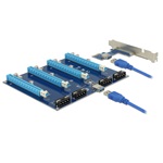Delock Bővítőkártya PCI Express x1 > 4 x PCIe x16, 60 cm-es USB-kábellel