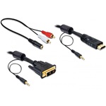 Delock DVI-D -> HDMI M/M video jelkábel 2m +audio fekete
