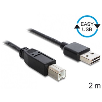 Delock Easy-USB A -> USB-B 2.0 M/M adatkábel 2m