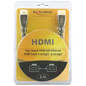 Delock HDMI 1.4 M/M video jelkábel 2m 3D,4K support, PREMIUM