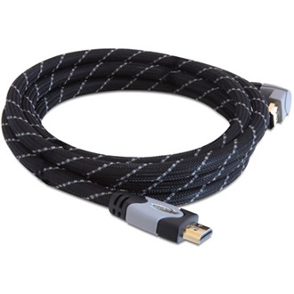 Delock HDMI 1.4 M/M video jelkábel 5m 3D support, 90°-os csatlakozó