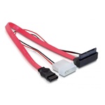 Delock SATA Molex Power 4pin -> Micro SATA F/F adatkábel 0.3m piros