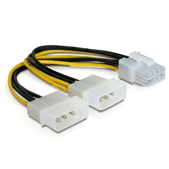Delock 2db Molex Power 4pin -> Power 8pin PCIe M/F adapter (PCIe)