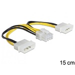 Delock 2 Molex Power 4pin -> Power 8pin M/F tápkábel 0.15m