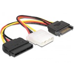 Delock SATA Power 15pin -> SATA Power 15pin Molex Power 4pin tápkábel 0.16m