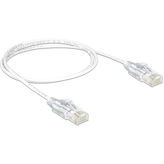 Delock RJ45 CAT6 UTP M/M adatkábel 1m slim fehér