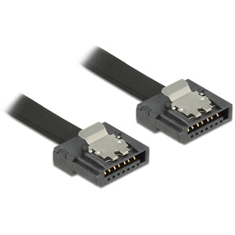 Delock SATA 3 F/F adatkábel 0.3m FLEXI fekete