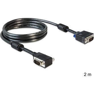 Delock VGA -> VGA M/M video kábel 2m fekete egyenes/90°