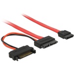 Delock SATA SATA Power -> Slim SATA F/F adatkábel 0.3m piros