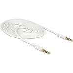 Delock Jack stereo 3,5mm (4pin) M/M audio kábel 2m fehér