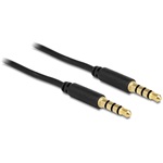 Delock Jack stereo 3,5mm (4pin) M/M audio kábel 2m fekete