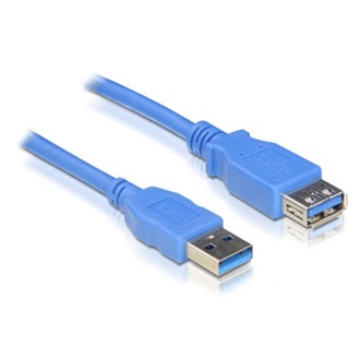 Delock USB-A 3.0 -> USB-A 3.0 M/F adatkábel hosszabbító 2m kék