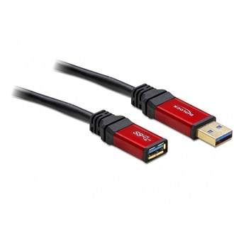 Delock USB-A 3.0 -> USB-A 3.0 M/F adatkábel hosszabbító 5m fekete Premium